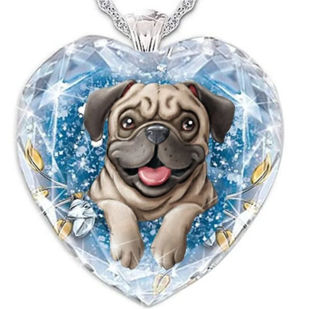 Pug Heart Necklace